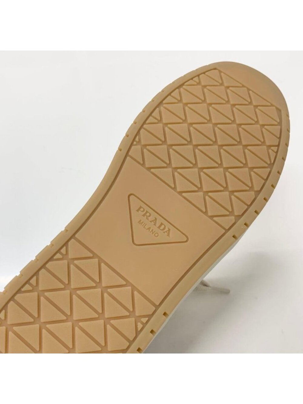 Prada Downtown Logo Delave Suede Sneakers Beige - Picture 8 of 10